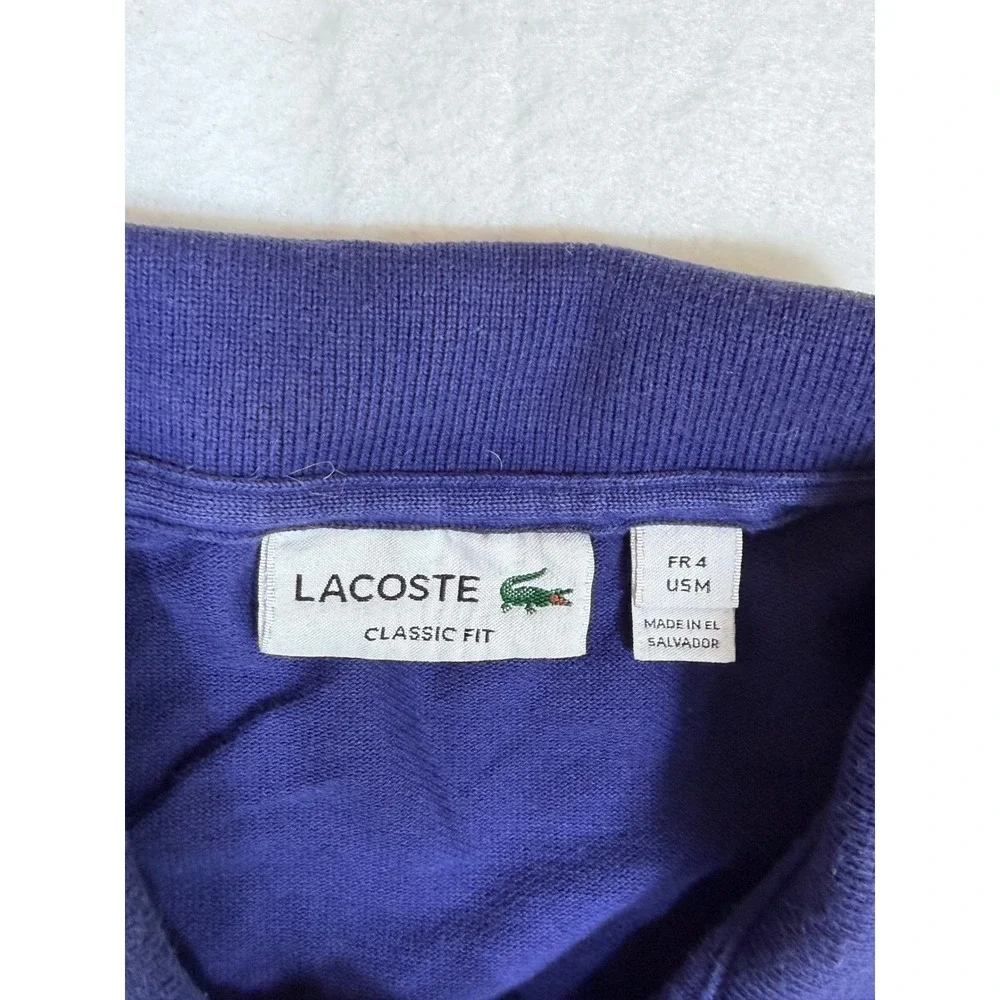 Lacoste Classic Fit Men's Polo Shirt Navy Blue Short Sleeve Embroidered Size Med